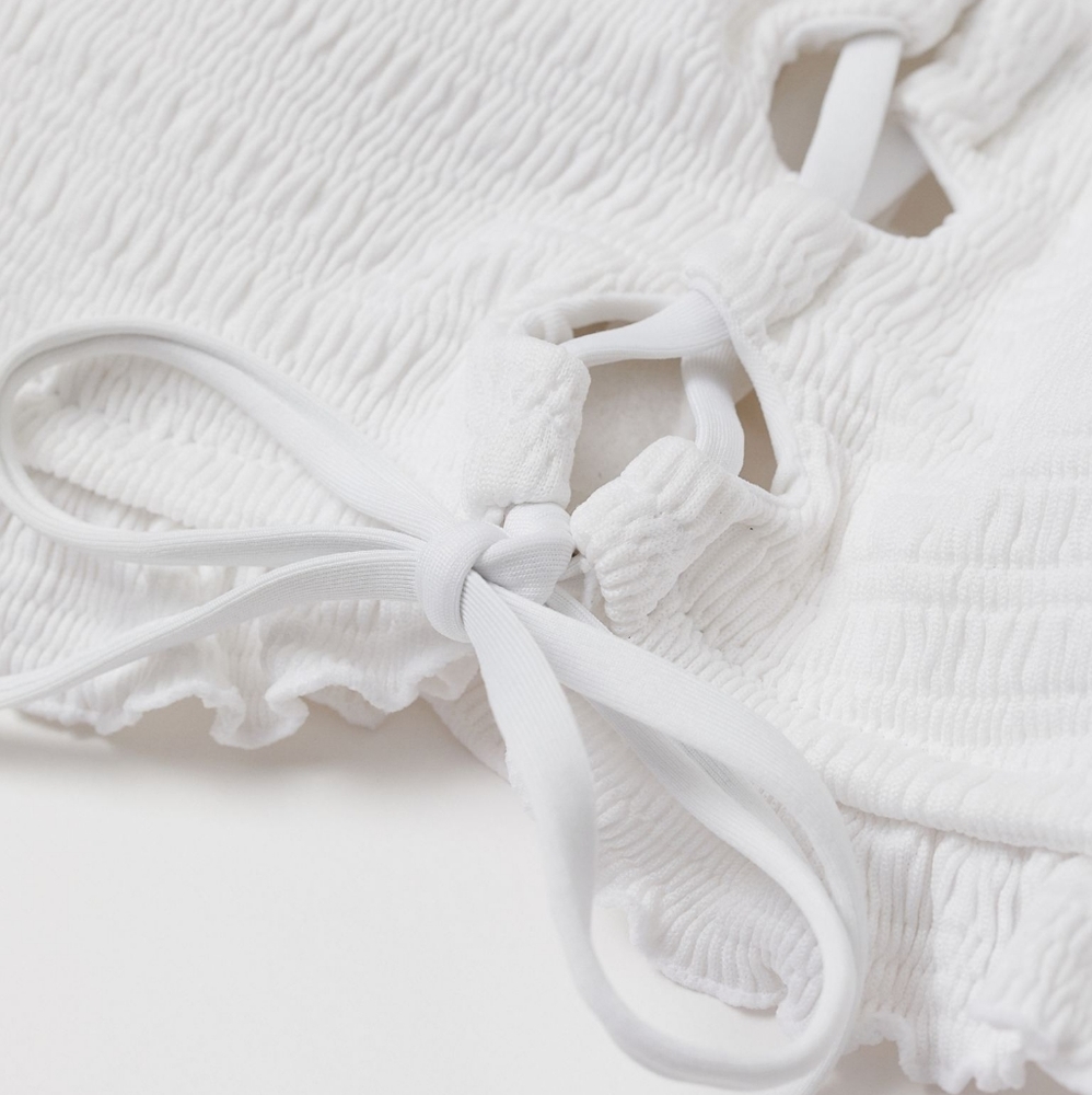 Lace-up Ruffle Bikini Set - Picture 6 of 8